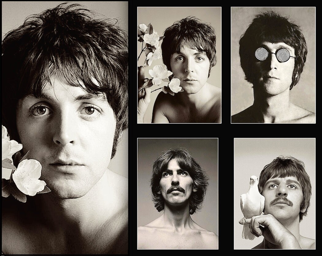 ビートルズ / 1967年アヴェドンの希少な白黒写真を組み合わせた