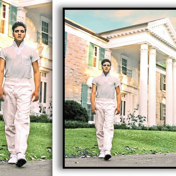 ELVIS PRESLEY At Graceland • 1957 • A RARE Classic • H Q - Non-Fade Poster / Print Reproduction • By Michael Ochs • Available Framed !!!