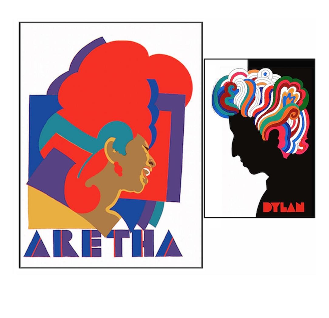 ARETHA Franklin & Bob DYLAN • Milton Glaser's CLASSIC Psychedelic