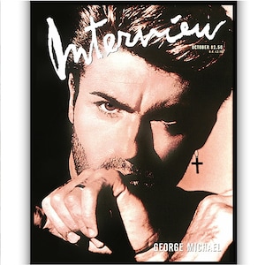 GEORGE MICHAEL - The Interview Magazine 'COVER Art' Poster • From Warhol’s October 1988 Issue. • With Free U S Shipping !!!