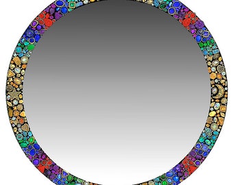 JEWELED RAINBOW Special Order Mirror • Limited Edition •  CUSTOM Made w/ Swarovski Crystals & Semi Precious Stones • To Your Specifications!