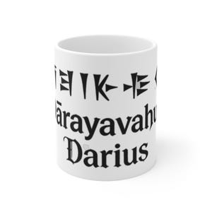 Cuneiform Name Mug | Ceramic Coffee Cup I Darius I Persian artwork