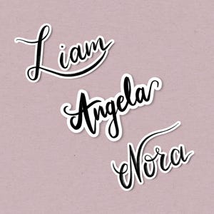 Unique Name Digital Sticker Handwritten Script Calligraphy Chalk Texture Kiss-cut stickers Bespoke Lettering Personalised Gift Greek Support