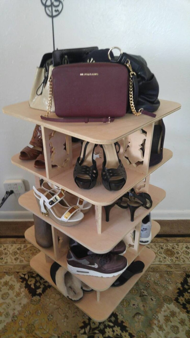Spinning Lazy susan shoe rack spinning shoe rack Etsy