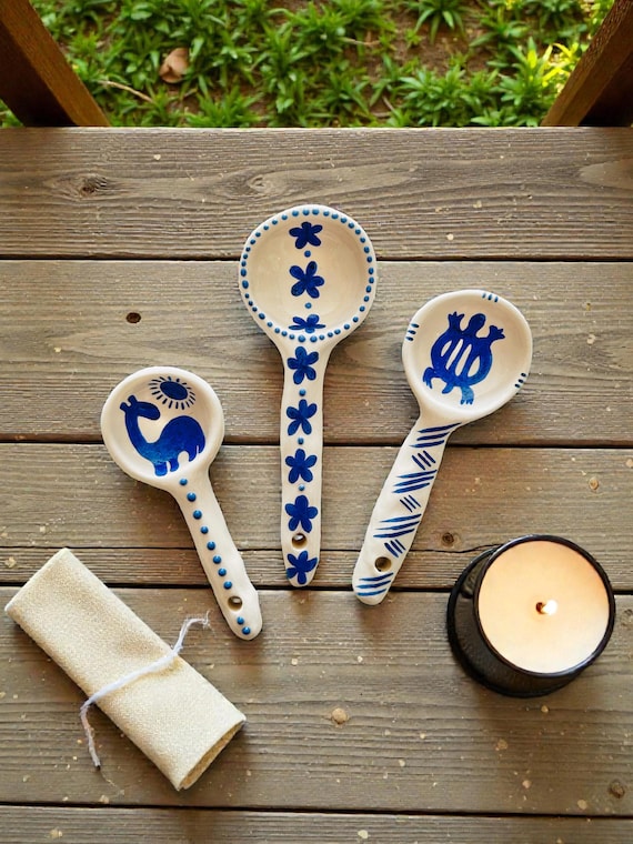 Handgefertigtes Mystic Keramik Löffel Set - 3-er Set