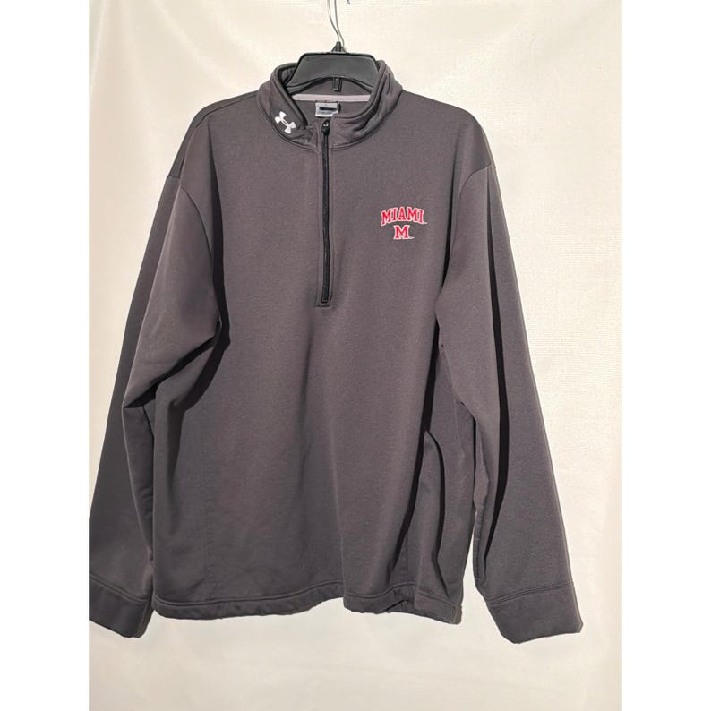 Under Armour Miami RedHawks Mens XL Gray Quarter Zip Pullover image 1