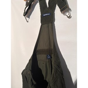 Old Navy Women's Corduroy Overalls Size 4 Dark Green Charcoal Slim Leg image 3