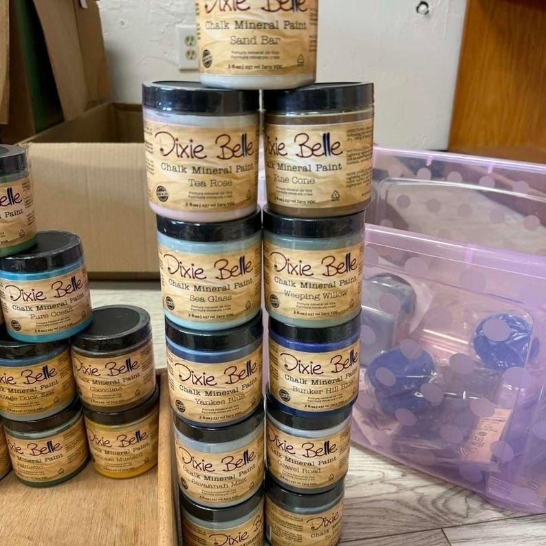 Dixie Belle Chalk Mineral Paint 8oz Assorted Colors Furniture DIY Craft Paint image 3