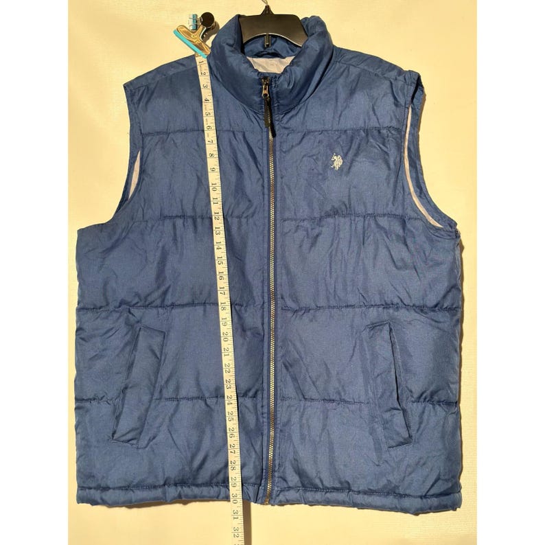 U.S. Polo Assn. Men's Puffer Vest XL Navy Blue Quilted Full Zip Jacket image 5