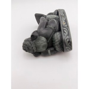 Lord Ganesha laptopbeeldje, zwart gesneden hindoeïstisch olifantengodfiguur, decoratie afbeelding 5