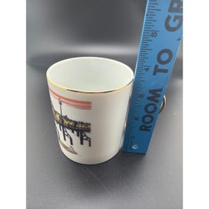 Osaka Castle Museum Collection Japan Porcelain Mug Gold Handle Historical Art image 6
