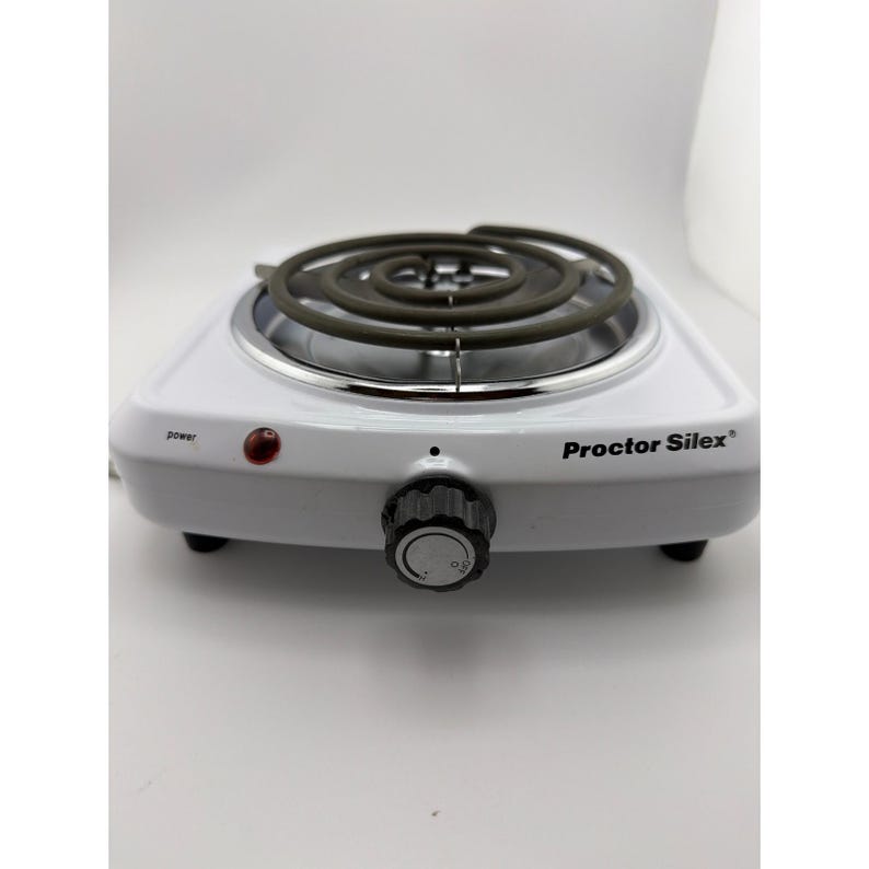 Proctor Silex 34101P White Single Burner Hot Plate Portable Cooktop image 2