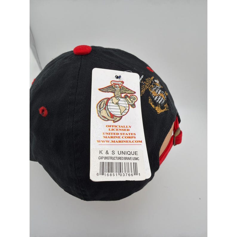 K&S Unique USMC Marines Black Red Embroidered Adjustable Hat 1975 image 4
