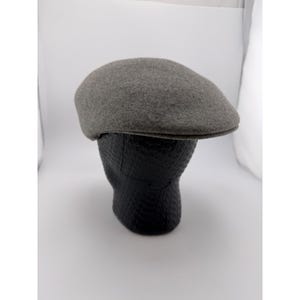 Hats in the Belfry Mens Gray 100% Wool Ivy Flat Cap USA Made Large image 1