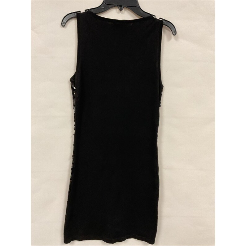 Poof Couture Womens Black Sequin V Neck Sleeveless Knit Top Small image 3