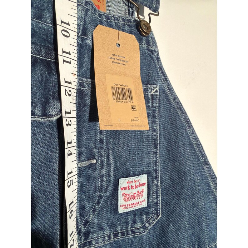 Levi's SilverTab Baggy Denim Overalls Men's 34x30 NWT Medium Wash image 2