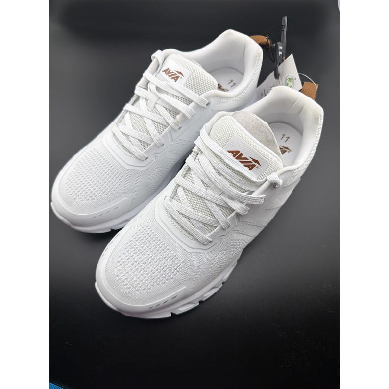 Avia White Knit Light Runner Lace Up Sneakers WMAV44AC022 Womens 11 NWT image 2