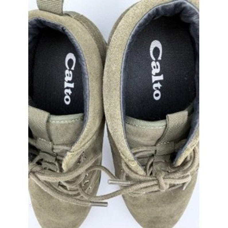 Calto Olive Green Suede Ankle Boots Mens 8 Lug Sole Casual Hiking Chukka image 3