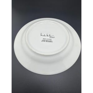 Nicole Miller Home NMH12 Gold Mosaic Leaf Salad Plate 8 Inch White Metallic image 4