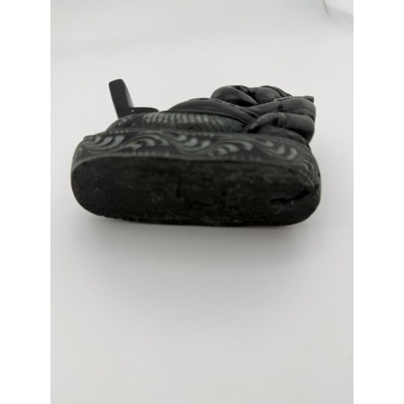 Lord Ganesha laptopbeeldje, zwart gesneden hindoeïstisch olifantengodfiguur, decoratie afbeelding 3