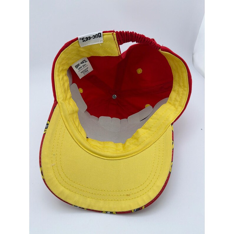 Buc-ee's Youth Red Baseball Cap Beaver Logo UPF 50 Print Brim Elastic image 5