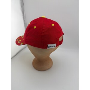 Buc-ee's Youth Red Baseball Cap Beaver Logo UPF 50 Print Brim Elastic image 3