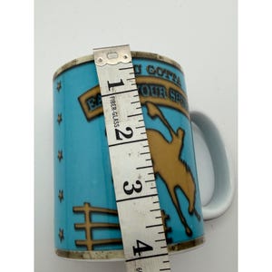 Cape Shore Earn Your Spurs Western Horse Bucking Bronco Porcelain Coffee Mug image 8