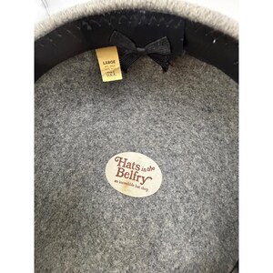 Hats in the Belfry Mens Gray 100% Wool Flat Cap Ivy Driving Hat Large USA Made image 6