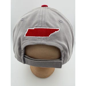 Tennessee 1796 Red Gray Embroidered Mesh Trucker Snapback Hat 画像 2