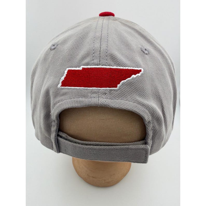 Tennessee 1796 Red Gray Embroidered Mesh Trucker Snapback Hat 画像 2
