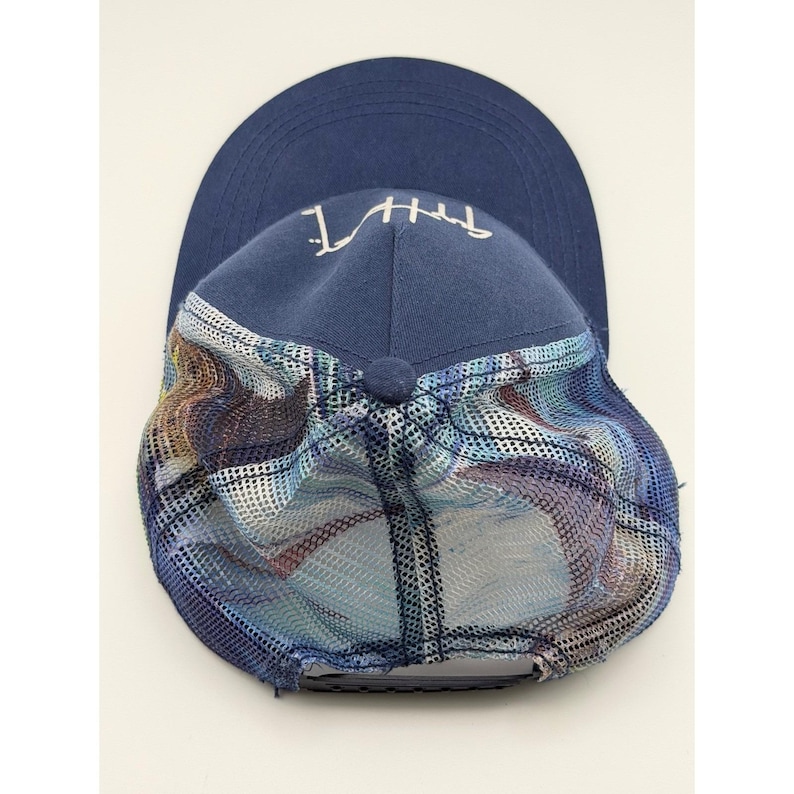 Guy Harvey AFTCO Navy Mesh Trucker Snapback Hat Fishing OSFM image 2