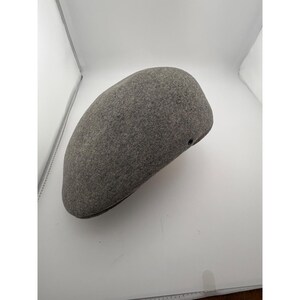 Hats in the Belfry Mens Gray 100% Wool Flat Cap Ivy Driving Hat Large USA Made image 3