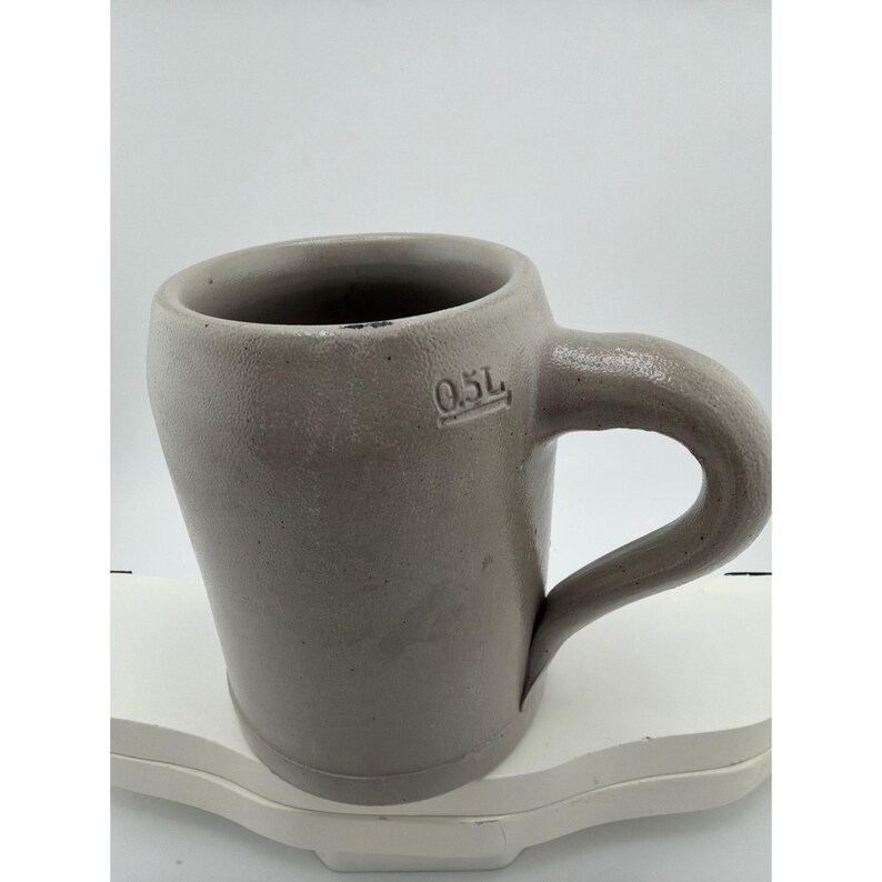 Vintage Hasenbrau Augsburg Gray Blue Salt Glaze German Beer Stein immagine 2