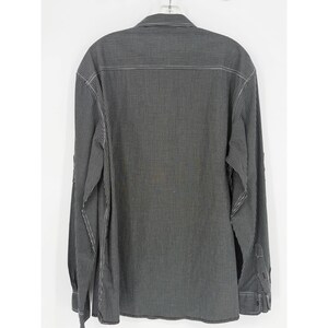 Marc Ecko Cut & Sew Mens XL Black White Checkered Long Sleeve Shirt image 2