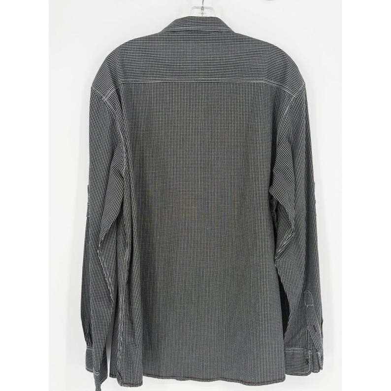 Marc Ecko Cut & Sew Mens XL Black White Checkered Long Sleeve Shirt image 2