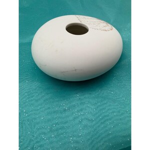 Räder Porcelain Pebble Bud Vase White Gold Leaf German Design 5.5 Inch image 3