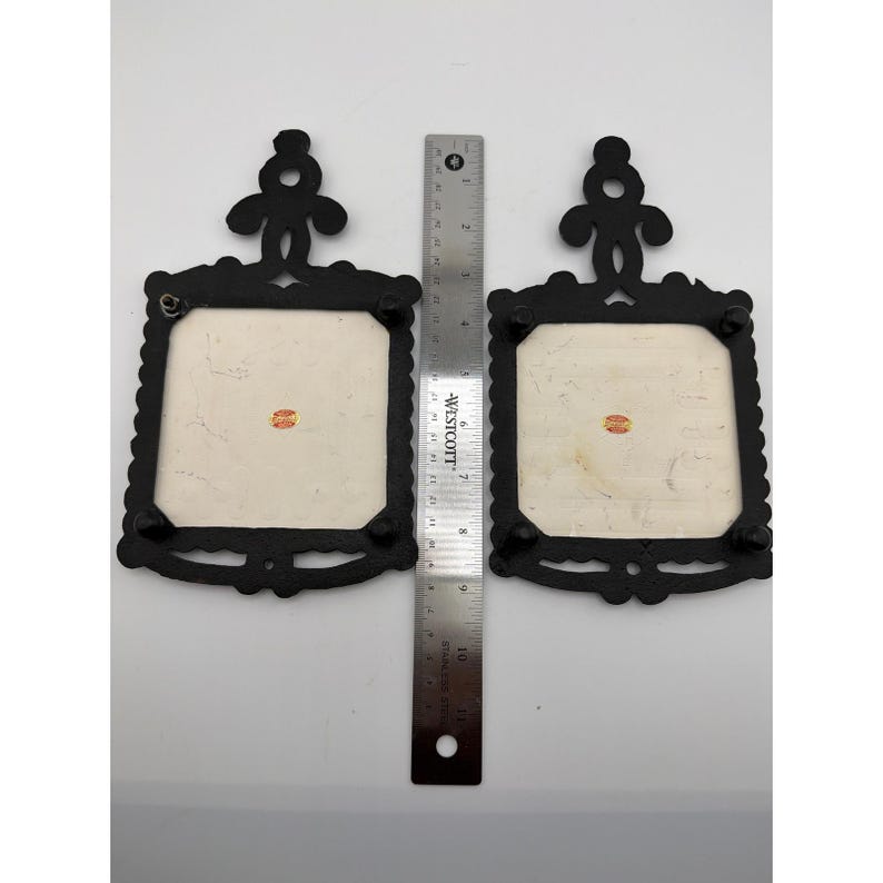 Vintage Enesco Japan Irish Blessing Cast Iron Ceramic Trivet Set of 2 image 4
