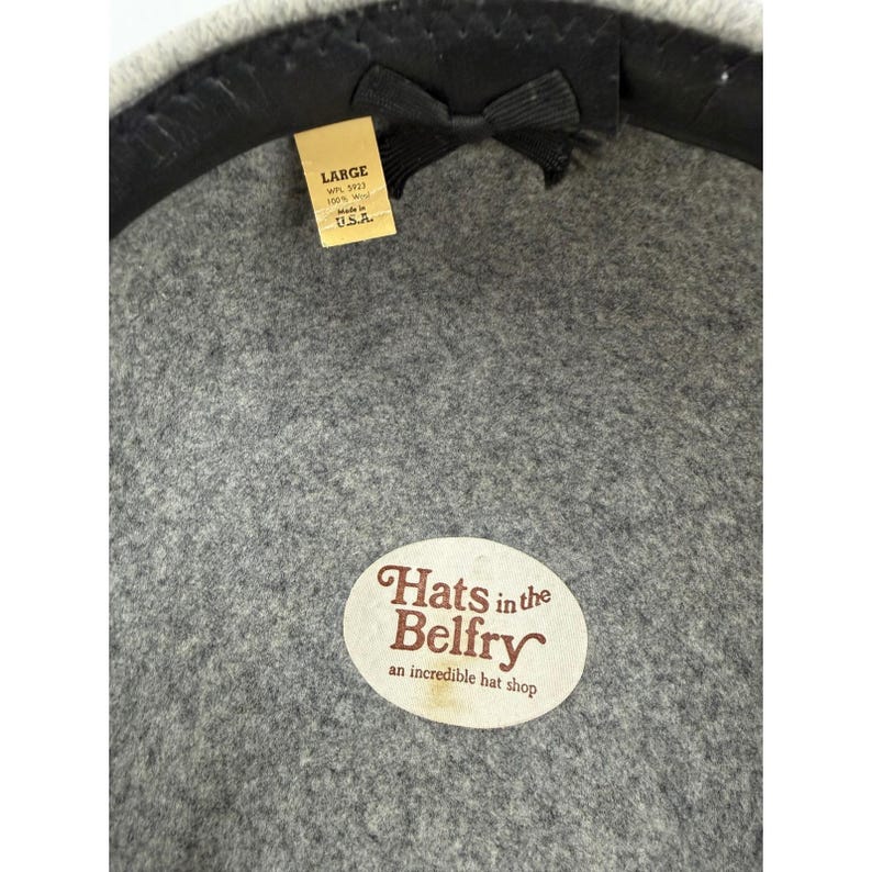 Hats in the Belfry Mens Gray 100% Wool Ivy Flat Cap USA Made Large image 4