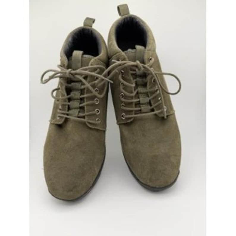 Calto Olive Green Suede Ankle Boots Mens 8 Lug Sole Casual Hiking Chukka image 1