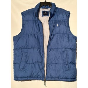 U.S. Polo Assn. Men's Puffer Vest XL Navy Blue Quilted Full Zip Jacket image 7