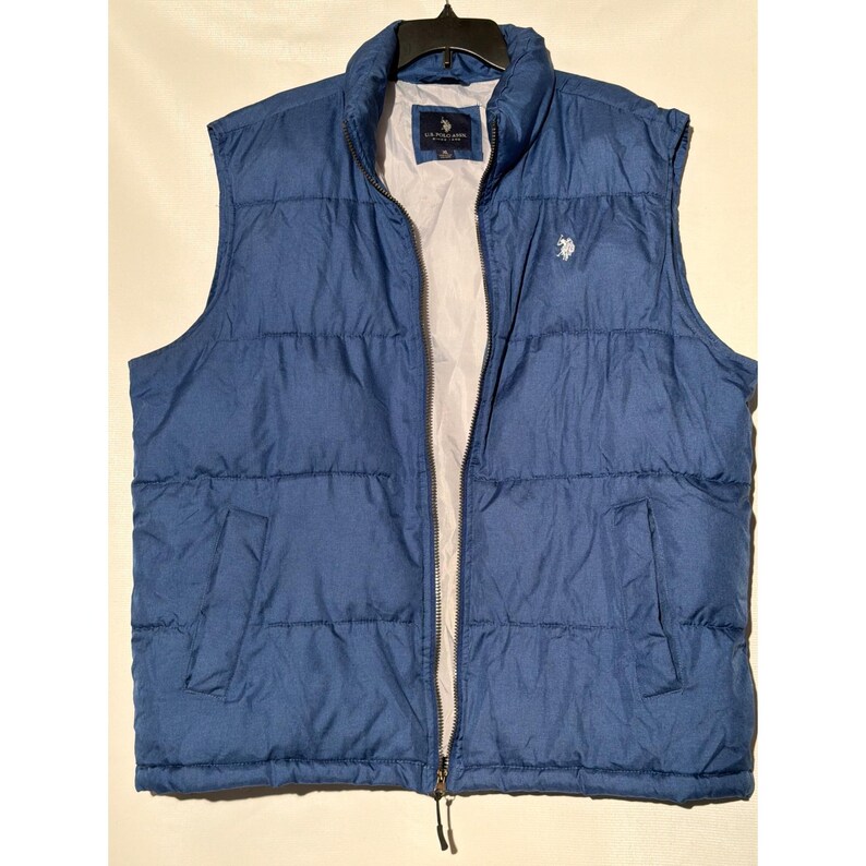 U.S. Polo Assn. Men's Puffer Vest XL Navy Blue Quilted Full Zip Jacket image 7