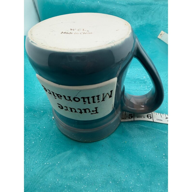 Future Millionaire Ceramic Coffee Mug Slate Blue Motivational Gift Cup image 9