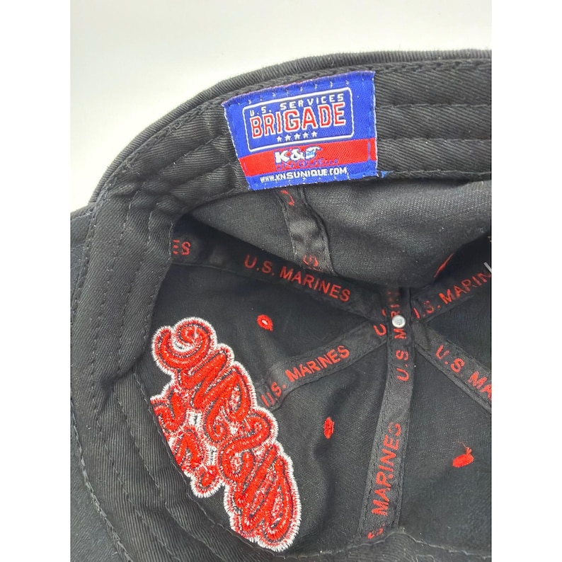 K&S Unique USMC Marines Black Red Embroidered Adjustable Hat 1975 image 6