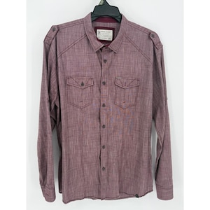 Marc Ecko Cut & Sew Mens XL Red Cotton Long Sleeve Button Up Shirt image 1