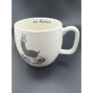 Opalhouse No Drama Llama White Porcelain 16 Oz Coffee Mug Target Floral image 1