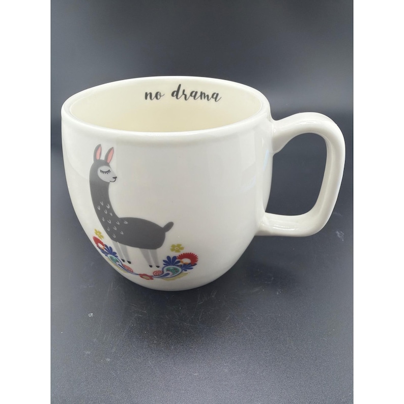 Opalhouse No Drama Llama White Porcelain 16 Oz Coffee Mug Target Floral image 1