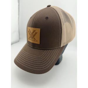 Vortex Optics braun-beige Mesh Trucker Snapback-Mütze mit Lederaufnäher Bild 2
