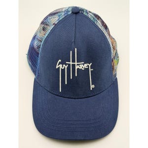 Guy Harvey AFTCO Navy Mesh Trucker Snapback Hat Fishing OSFM image 3
