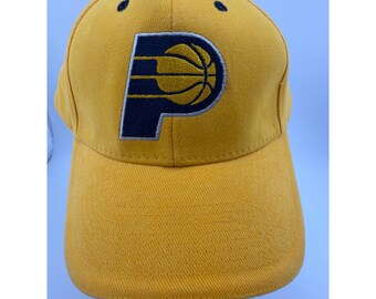 Casquette de baseball ajustable brodée jaune et marine Indiana Pacers