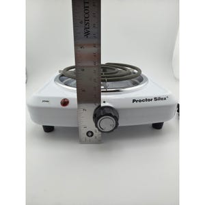 Proctor Silex 34101P White Single Burner Hot Plate Portable Cooktop image 6